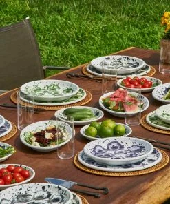 Kapka Splatter Madness Enamel Oval Serving Plate Green 31cm