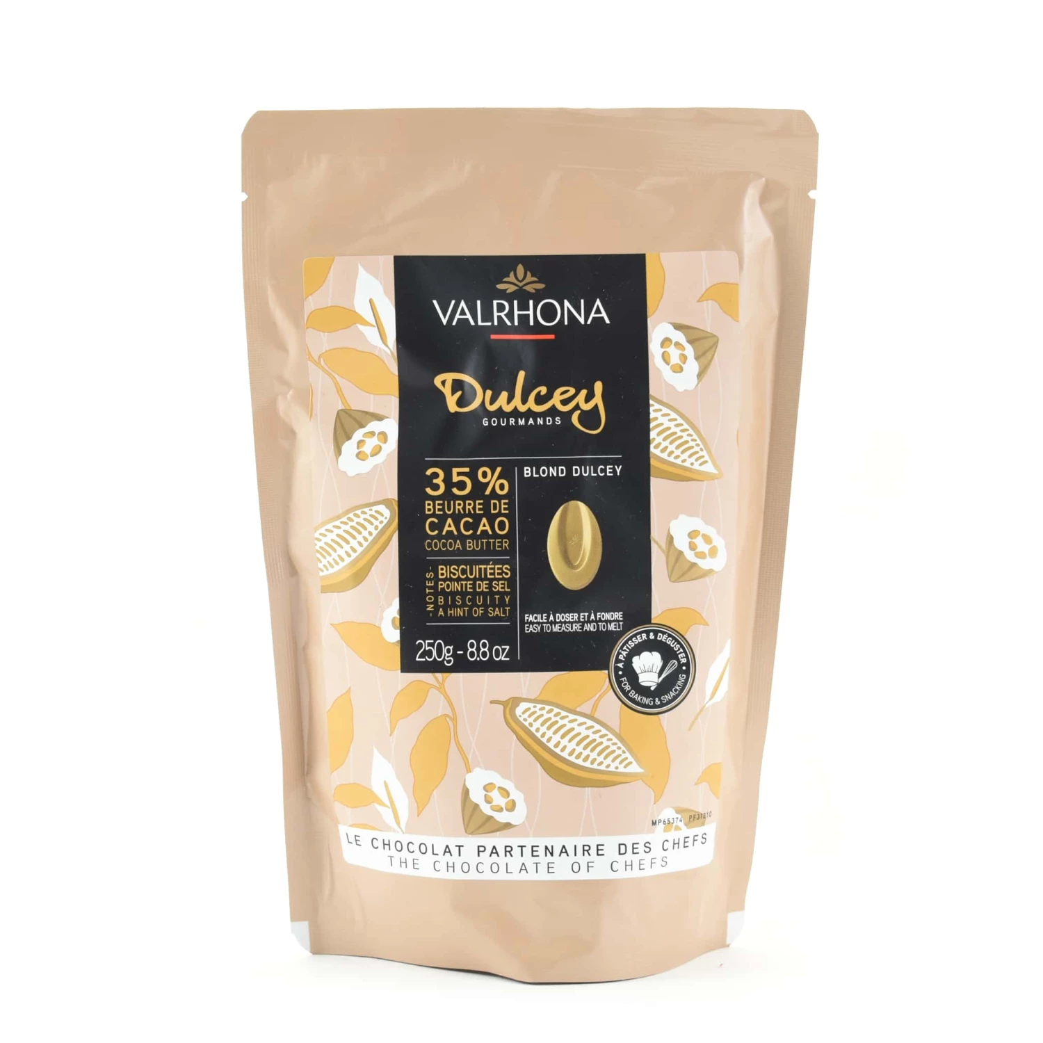Valrhona Dulcey 35% Blonde Chocolate Chips 250g 3 Valrhona Dulcey 35% Blonde Chocolate Chips 250g