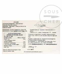 Ingredients Pasta Di Aldo Filini Egg Pasta 250g