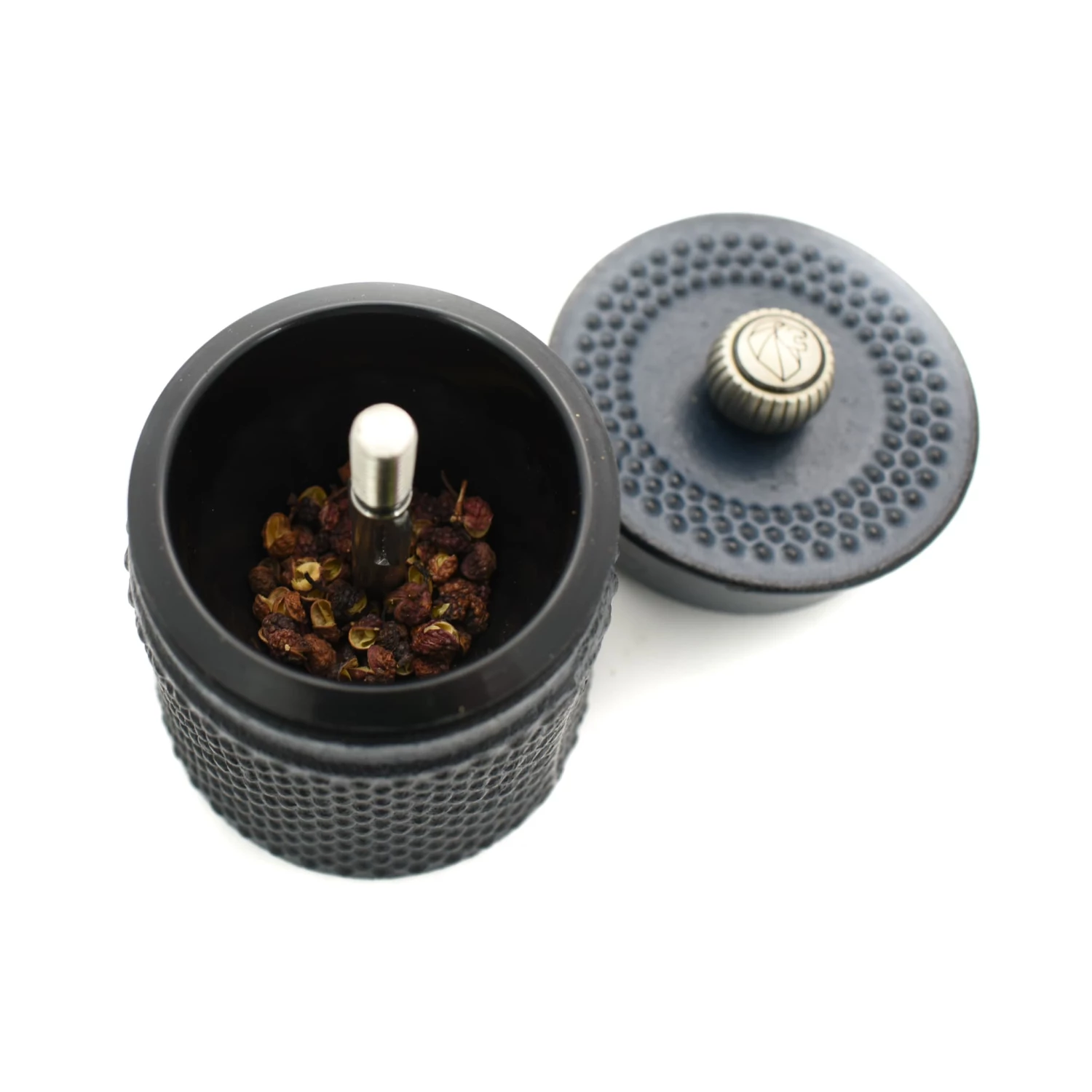 Peugeot Bali Fonte Cast Iron Pepper Mill Blue 8cm Cookware 4 Peugeot Bali Fonte Cast Iron Pepper Mill Blue 8cm Cookware