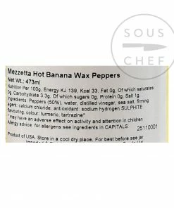 Mezzetta Hot Banana Wax Peppers 473g Ingredients