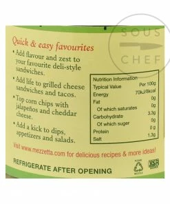 Mezzetta Ingredients Sliced Tamed Jalapeno Peppers 425g Net