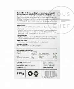 Ingredients Cool Chile Co Black Bean Kit 250g