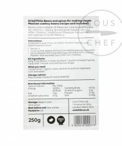 Ingredients Pinto Beans - Cool Chile Cowboy Bean Kit 250g