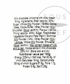 Unicorns And Dinosaurs Ingredients Milk Chocolate Unicorns 100g