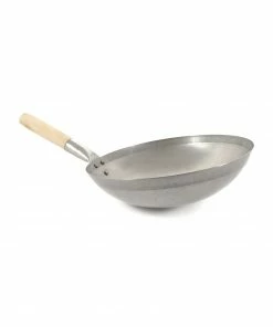 Chinese Tableware Traditional Round-Base Carbon Steel Wok Cookware