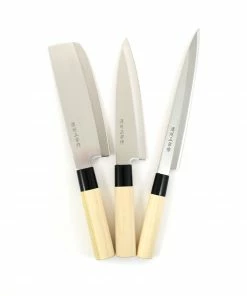 Kiji Stoneware & Ceramics Japanese Knife Trio - Sashimi, Gyuto & Nakiri