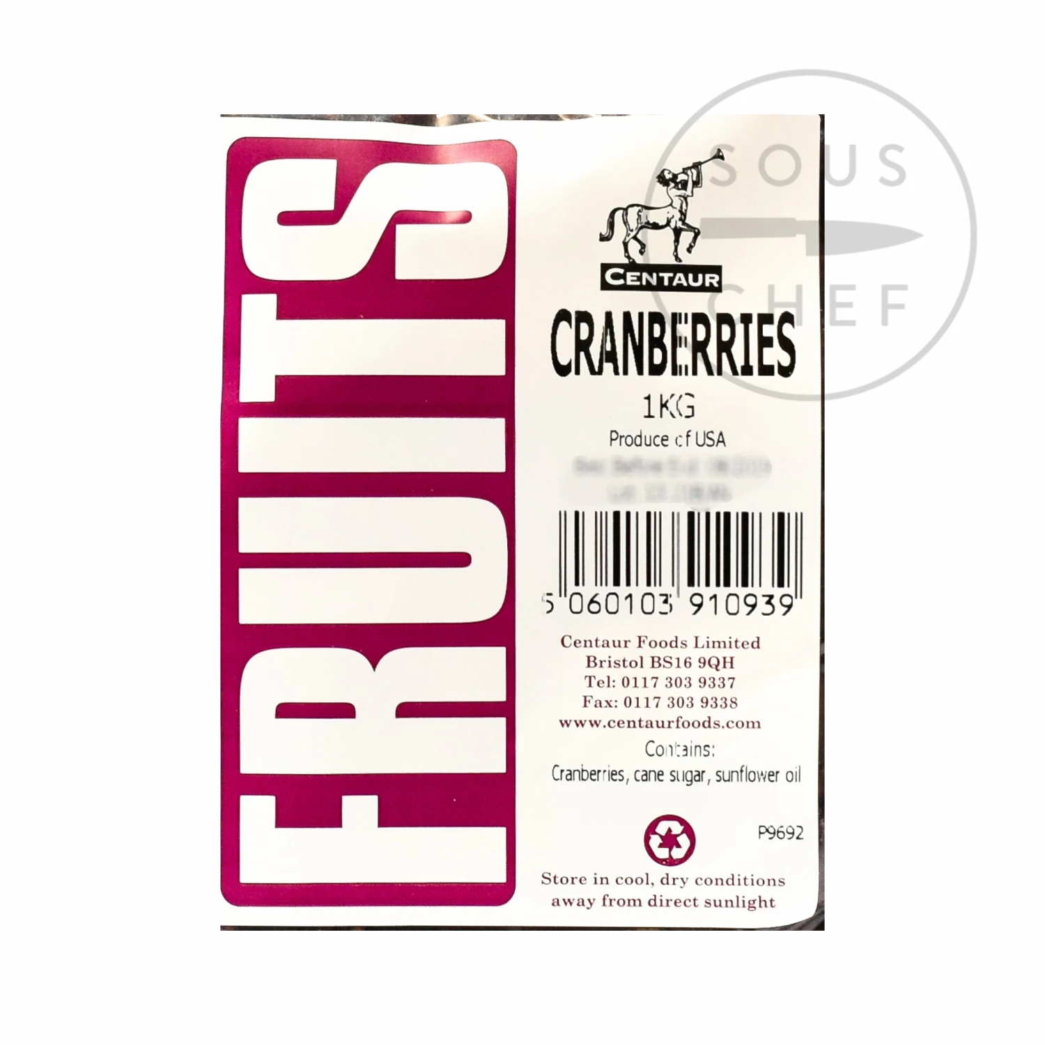 Centaur Ingredients Dried Cranberries 1kg 5 Centaur Ingredients Dried Cranberries 1kg