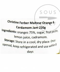 Ingredients Christine Ferber Maltese Orange & Cardamom Jam 220g