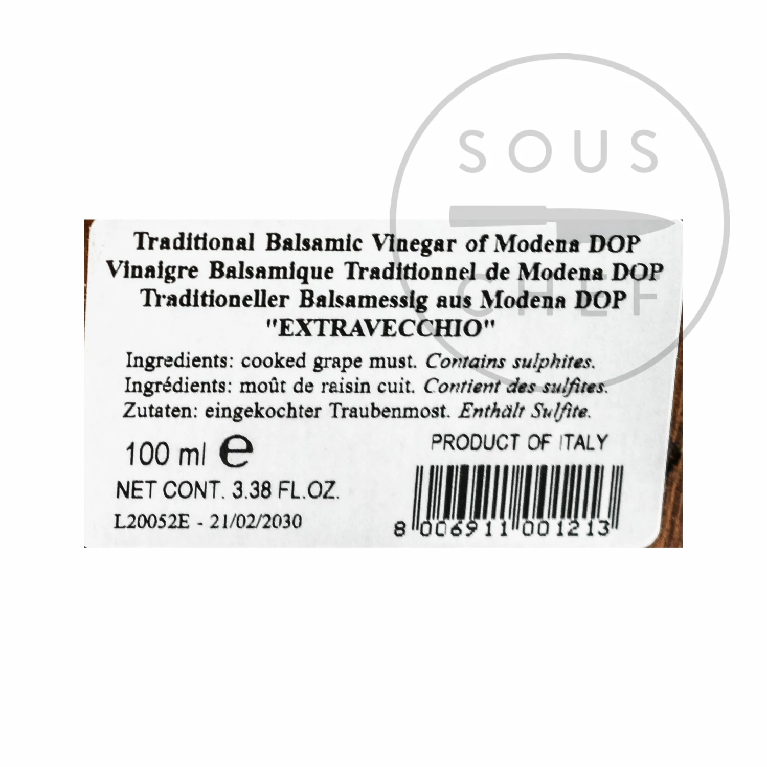 Ingredients Giuseppe Giusti Balsamic Vinegar Of Modena DOP - Extravecchio 25 Year Aged 5 Ingredients Giuseppe Giusti Balsamic Vinegar Of Modena DOP - Extravecchio 25 Year Aged