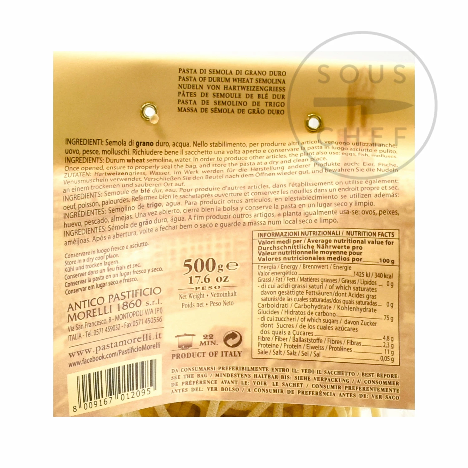 Ingredients Morelli Pici Di Toscana 500g 4 Ingredients Morelli Pici Di Toscana 500g