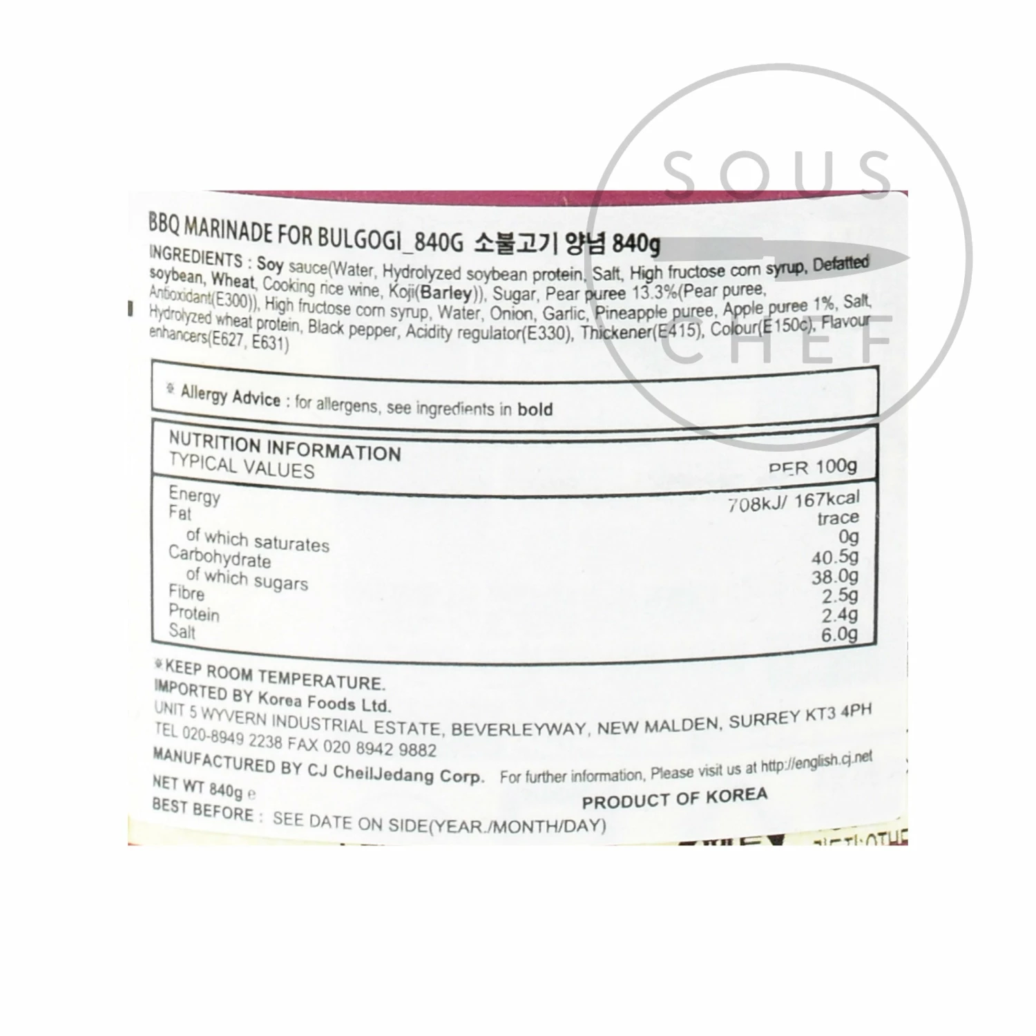 Chung Jung One Ingredients Beef Bulgogi Marinade 840g 4 Chung Jung One Ingredients Beef Bulgogi Marinade 840g
