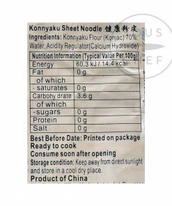 Chinese Ingredients Shirataki Konnyaku Flat Noodles 218g Pasta, Rice & Noodles