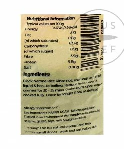 Suma Black Nerone Rice 500g Ingredients