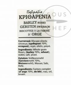 Barley Dakos Crisprolls From Crete 400g Ingredients