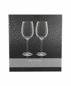 BarCraft Tableware Ribbed Wine Glasses 450ml Set Of 2