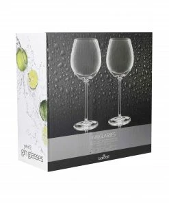 BarCraft Tableware Ribbed Gin Coupe Glass 550ml Set Of 2