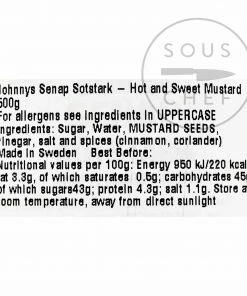 Johnny's Hot And Sweet Swedish Mustard 500g