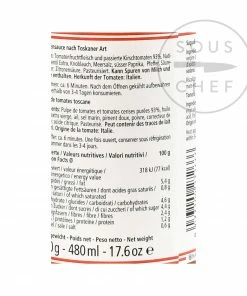 Don Antonio Toscana Sauce 500g Ingredients