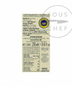 Ingredients Defrutum Balsamic Vinegar IGP 4 Yr Aged - 2 Crowns 250ml