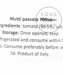 Mutti Passata 700ml Ingredients