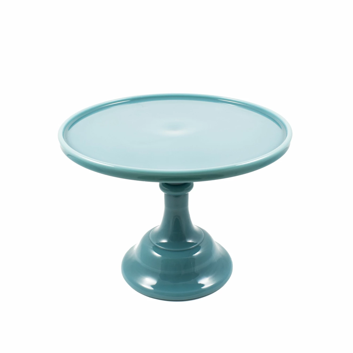 Mosser Glass Georgia Blue Milk Glass Cake Stand 10" Tableware 3 Mosser Glass Georgia Blue Milk Glass Cake Stand 10" Tableware