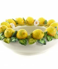 Ceramiche Toscane Handmade Tuscan Lemon Bowl 35cm Tableware