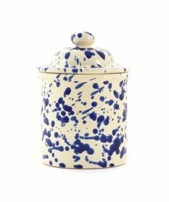 Puglia Handmade Puglia Blue Splatter Storage Jar 15cm