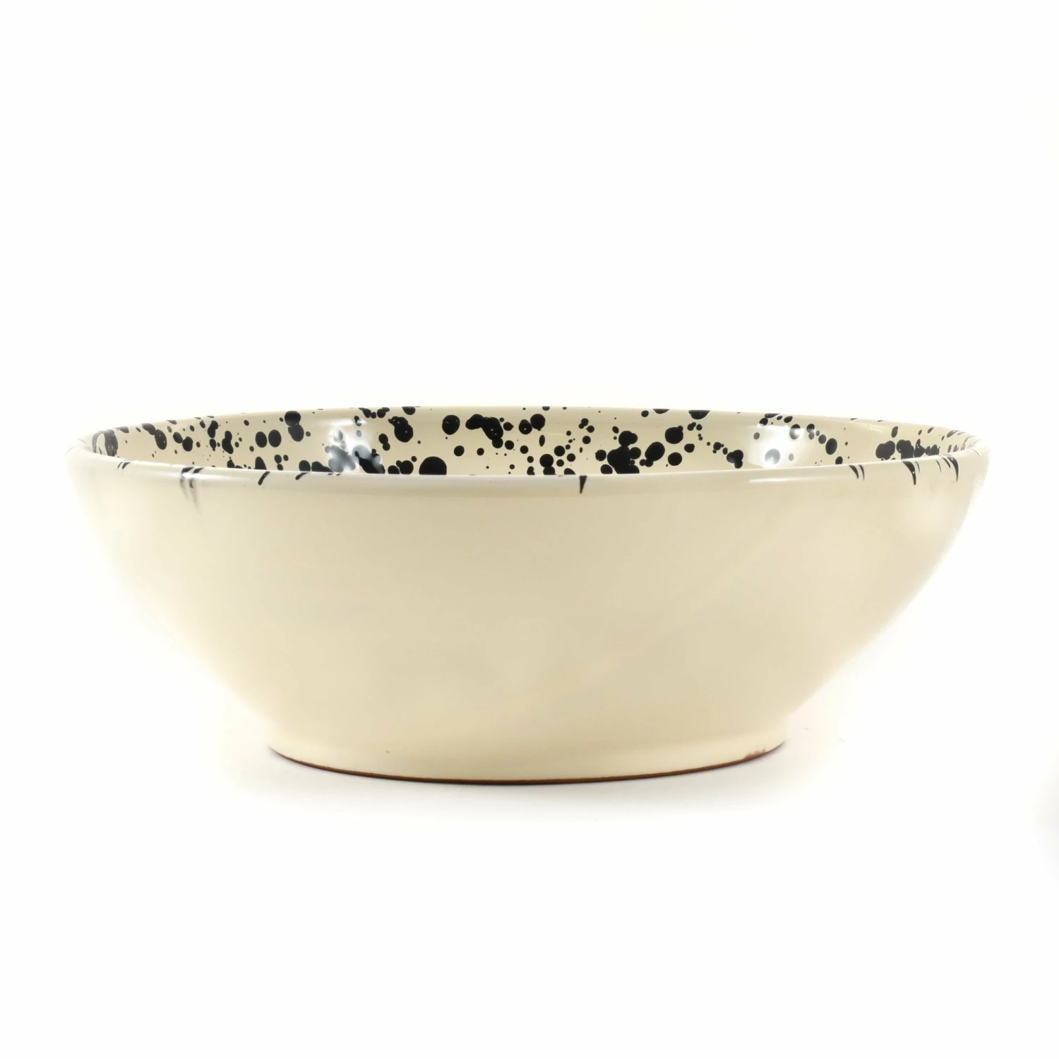 Puglia Handmade Puglia Black Splatter Large Salad Bowl 28cm 3 Puglia Handmade Puglia Black Splatter Large Salad Bowl 28cm