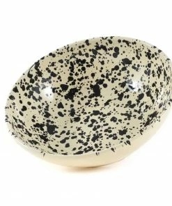 Puglia Handmade Puglia Black Splatter Large Salad Bowl 28cm