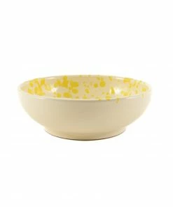 Puglia Handmade Tableware Puglia Yellow Splatter Bowl 19cm