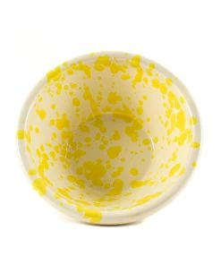 Puglia Handmade Tableware Puglia Yellow Splatter Bowl 12cm