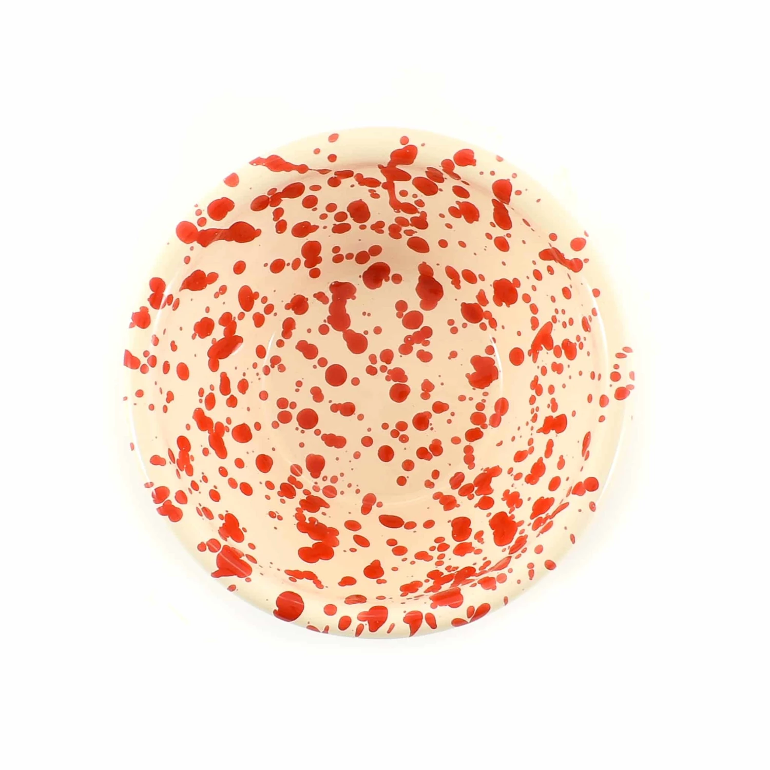 Puglia Handmade Puglia Red Splatter Bowl 12cm Tableware 4 Puglia Handmade Puglia Red Splatter Bowl 12cm Tableware