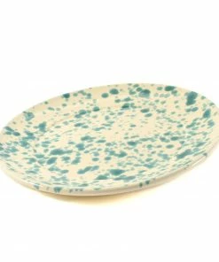 Puglia Handmade Puglia Aquamarine Splatter Dinner Plate 27cm