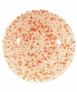 Puglia Handmade Puglia Orange Splatter Large Salad Bowl 28cm