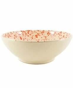 Puglia Handmade Puglia Orange Splatter Large Salad Bowl 28cm