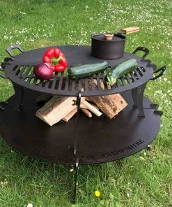 Netherton Foundry Spun Iron Split Chapa With Fire Table 24" BBQ