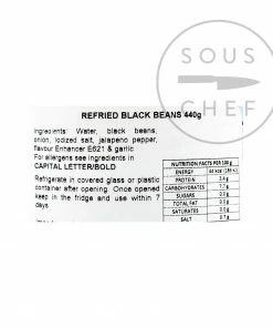 La Costena Refried Black Beans 440g Ingredients