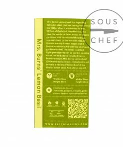 Piccolo Mrs. Burns Lemon Basil Seeds Ingredients