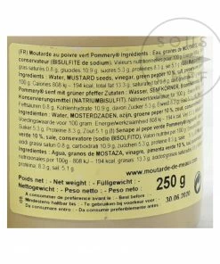 Ingredients Pommery Green Peppercorn Mustard 250g
