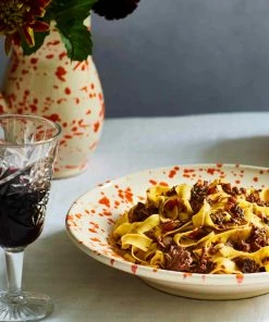 Puglia Handmade Puglia Orange Splatter Large Salad Bowl 28cm