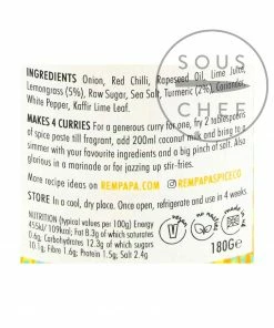 Rempapa Peranakan Turmeric & Lemongrass Spice Paste 180g Ingredients