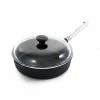 Skeppshult Professional Cast Iron & Stainless Steel Saute Pan With Glass Lid 25cm