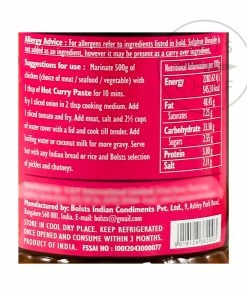 Bolst's Curry Paste Hot 280g Ingredients