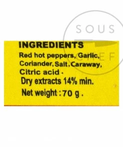 La Flamme Du Cap Bon Ingredients Harissa Paste 70g