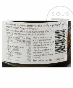 Clearspring Organic Unpasteurised Barley Miso 300g Ingredients