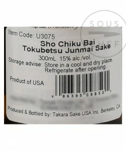 Takara Sake Ingredients Shochikubai Premium Classic Sake 300ml