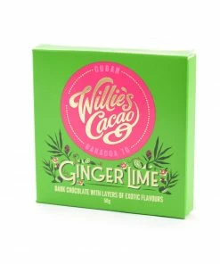 Ingredients Willie's Cacao Ginger Lime Dark Chocolate 50g