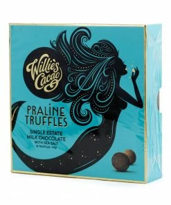 Willie's Cacao Milk Chocolate Praline Truffles With Sea Salt 110g Ingredients