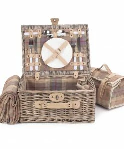Willow Direct Tartan Picnic Hamper For 2 Lavender